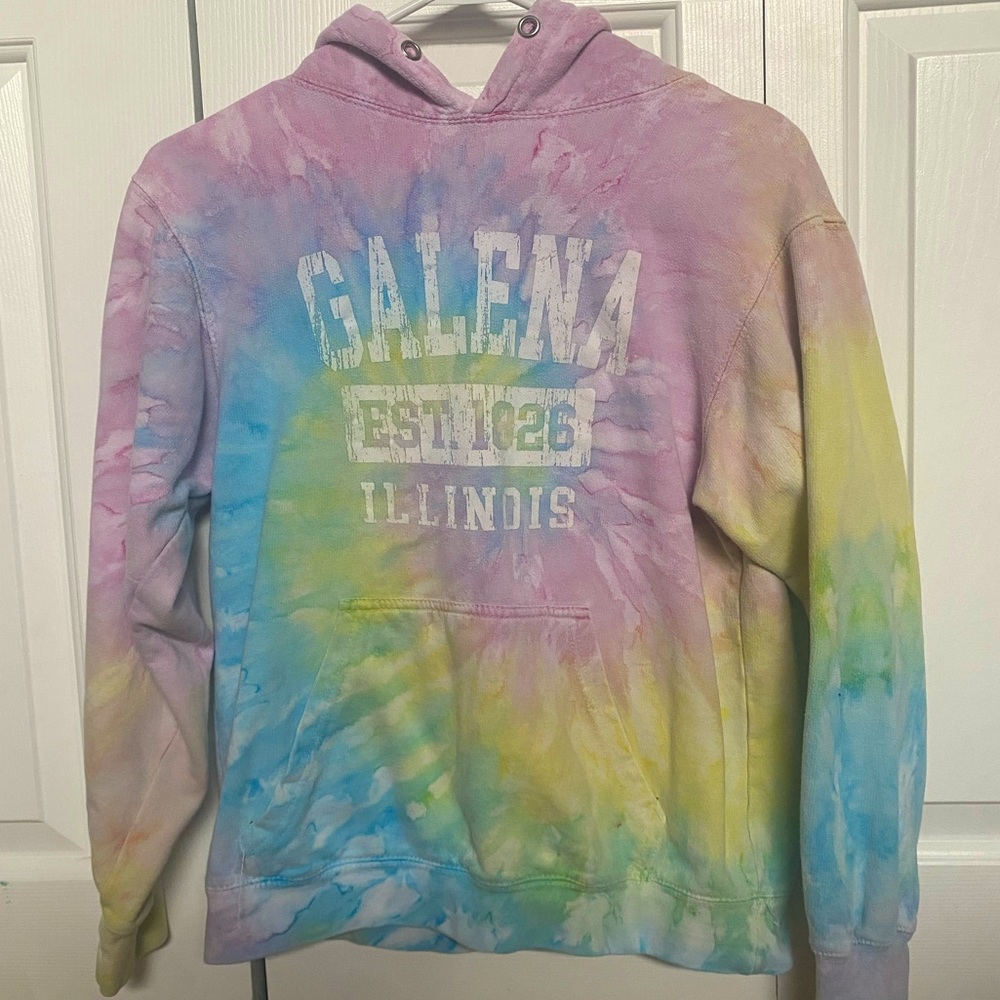 Tie dye Galena, Illinois sweatshirt. size small